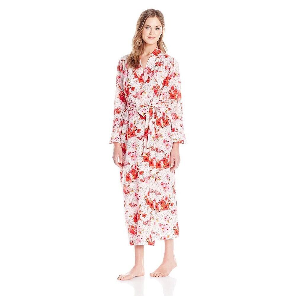 Oscar de la Renta Pink Label Women's Floral-Printed Long Robe Size S - Picture 2 of 4